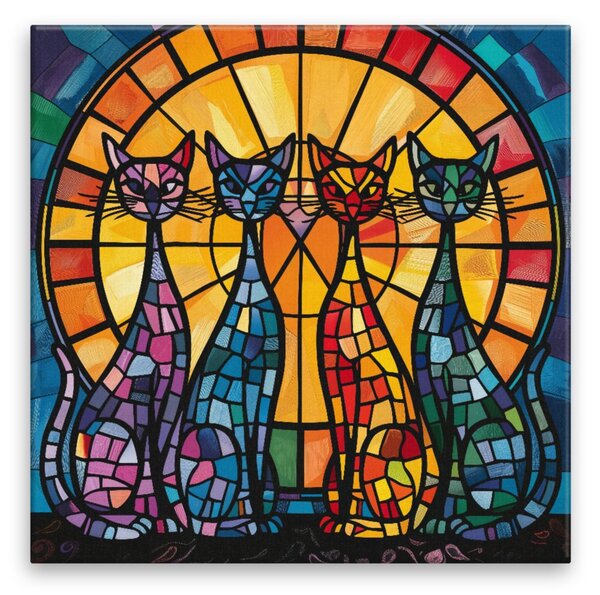 Obraz na plátně - Vitráže kočičích duší - 80x80 cm