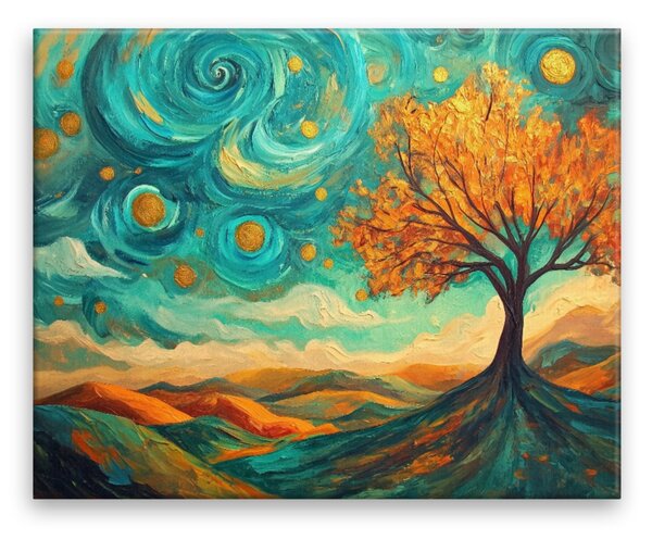 Obraz na plátně - Zlatý strom snů 2 - 50x40 cm