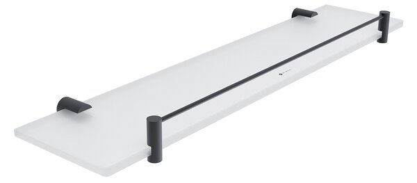 Nimco Bormo černá police do koupelny skleněná mat, ohrádka 50 cm BRC 11091B