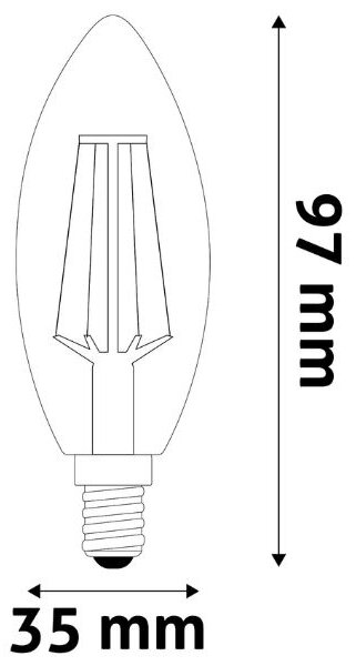 Prémiová retro LED žárovka svíčka E14 4,5W 470lm teplá, filament, ekv. 40W, 3 roky