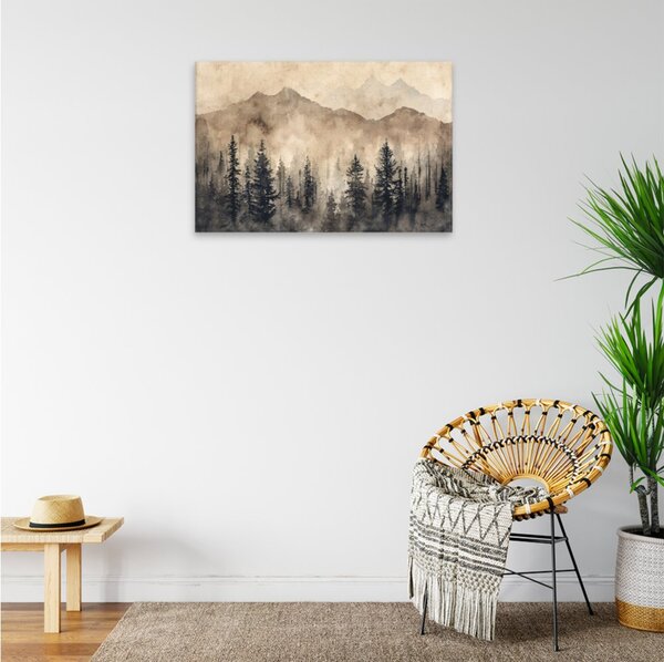 Obraz na plátně - Mlhavé hory 2 - 120x80 cm - CZ výroba