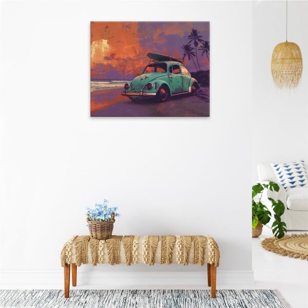 Obraz na plátně - Surfařský západ slunce - 50x40 cm
