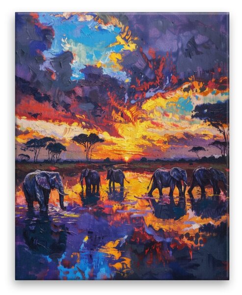 Obraz na plátně - Africký večerní klid - 40x50 cm