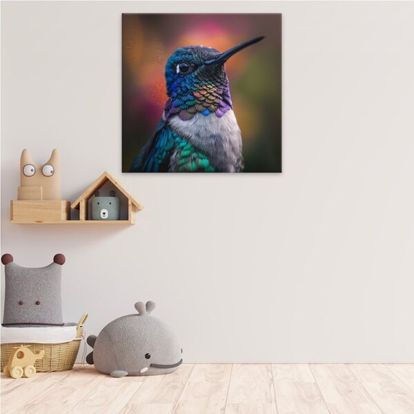 Obraz na plátně - Duhový kolibřík 3 - 80x80 cm