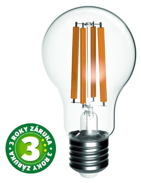 Ultra úsporná prémiová retro LED žárovka E27 9,5W 1521lm teplá filament ekv. 100W, 3 roky