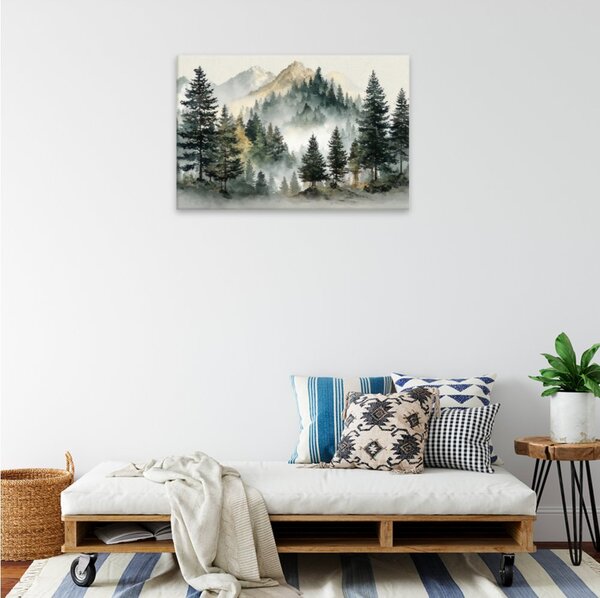 Obraz na plátně - Mlhavé vrcholy - 120x80 cm