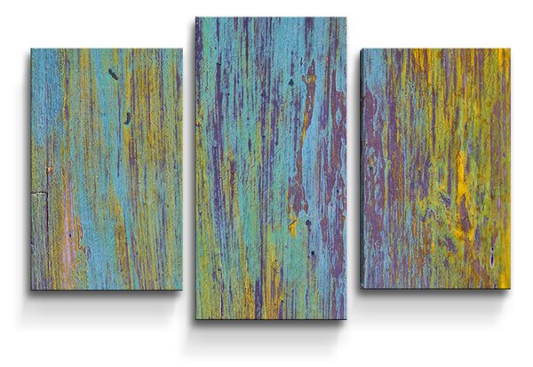 Sablio Obraz - 3-dílný Dřevěná abstrakce - 75x50 cm