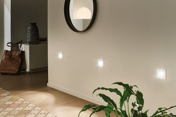 Paulmann 92922 Wand, zápustné svítidlo do KU68, 1×1,7 W LED, bílý plast, 230V, 7,8x7,8cm
