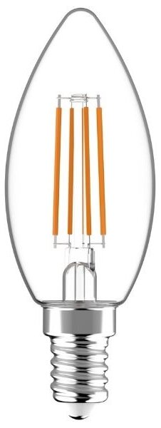 Prémiová retro LED žárovka svíčka E14 4,5W 470lm teplá, filament, ekv. 40W, 3 roky