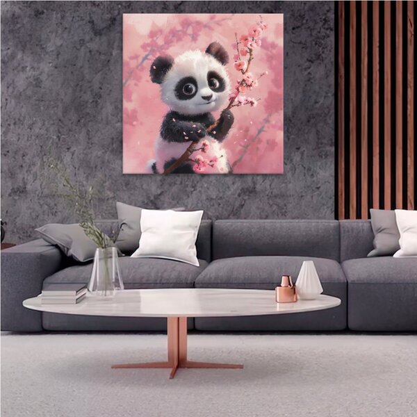 Obraz na plátně - Pandí třešňový sen - 80x80 cm