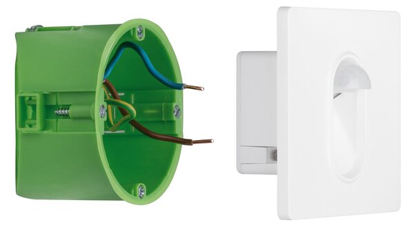 Paulmann 92923 Wand, zápustné svítidlo do KU68 se senzorem, 1×1,1 W LED, bílý plast, 230V, 7,8x7,8cm