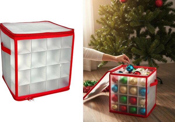VERK GROUP Vánoční úložný box na baňky, koule a vánoční ozdoby, na 64 kusů