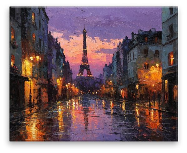 Obraz na plátně - Pařížský večer 3 - 50x40 cm