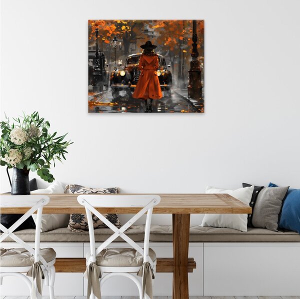 Obraz na plátně - Podzimní procházka městem - 50x40 cm