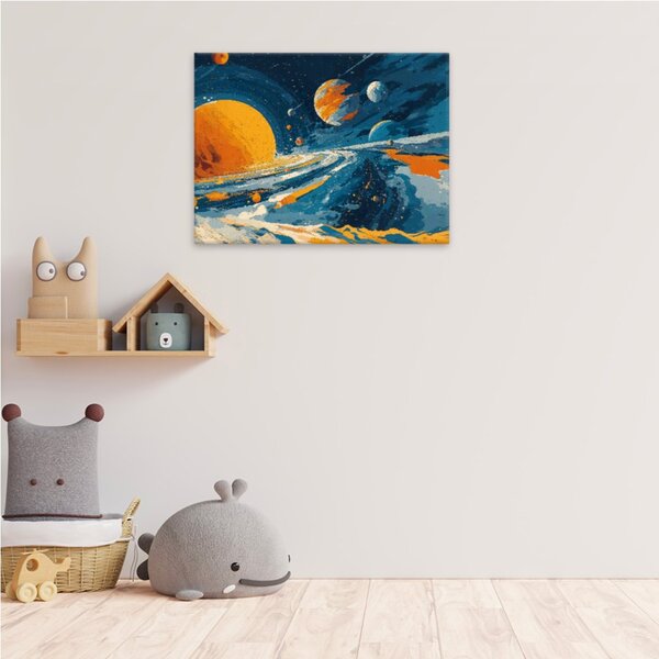 Obraz na plátně - Kosmický tanec planet 2 - 40x30 cm