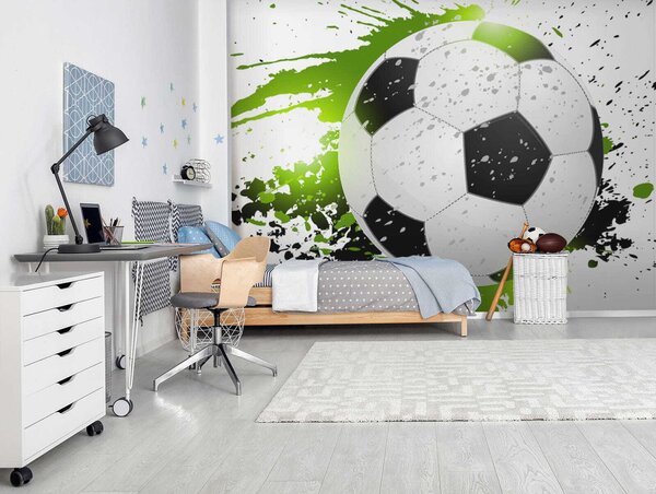 Fototapety Fotbalový míč zanechávající zelené skvrny, Fototapety dětské, Fototapety pro chlapce, u57431 : uwalls.cz