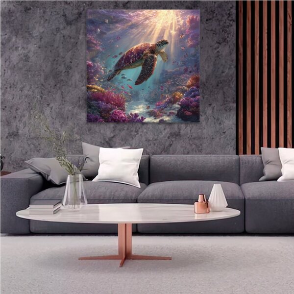 Obraz na plátně - Mořská želva snů - 80x80 cm