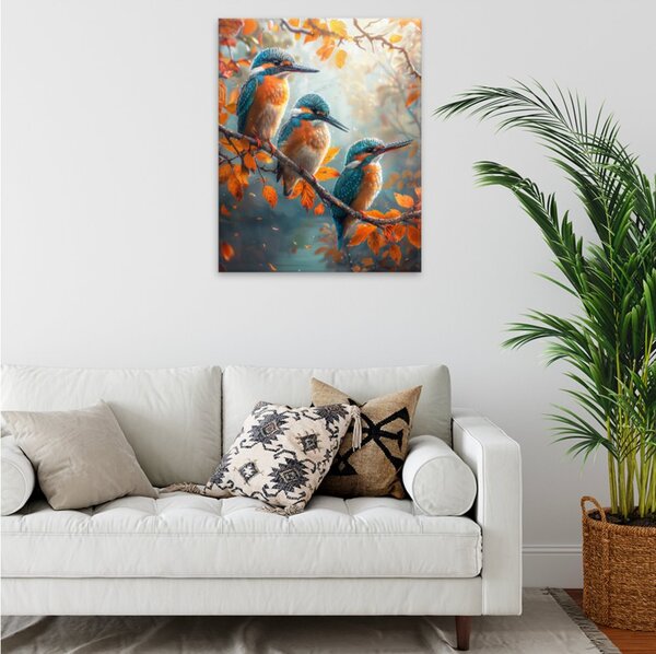 Obraz na plátně - Podzimní ledňáčci 2 - 40x50 cm