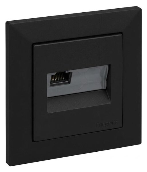 Legrand - Ethernetová zásuvka RJ45 s rámečkem SUNO černá