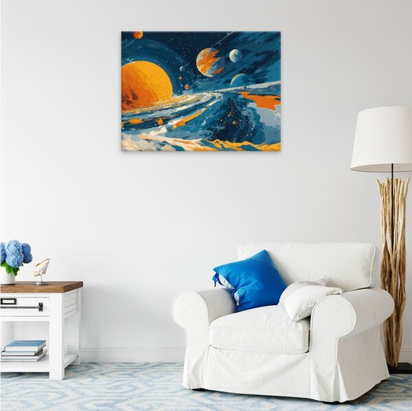 Obraz na plátně - Kosmický tanec planet 2 - 40x30 cm