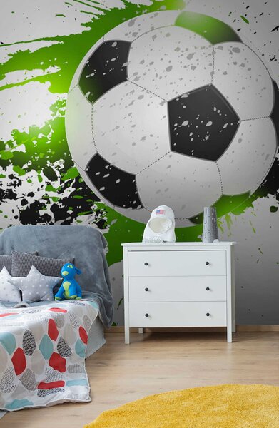 Fototapety Fotbalový míč zanechávající zelené skvrny, Fototapety dětské, Fototapety pro chlapce, u57431 : uwalls.cz