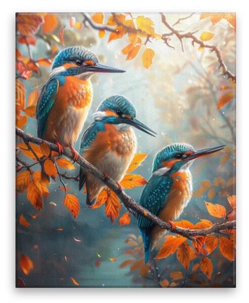 Obraz na plátně - Podzimní ledňáčci 2 - 40x50 cm