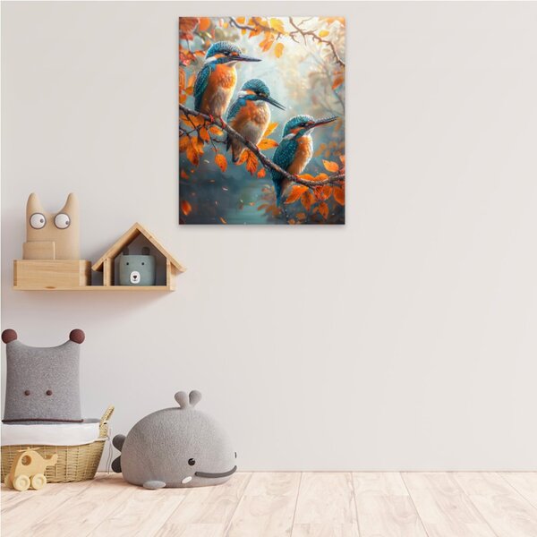 Obraz na plátně - Podzimní ledňáčci 2 - 40x50 cm