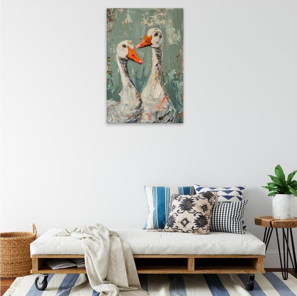 Obraz na plátně - Husí něžnost - 80x120 cm