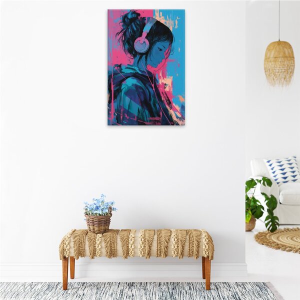 Obraz na plátně - Neonová melodie - 80x120 cm