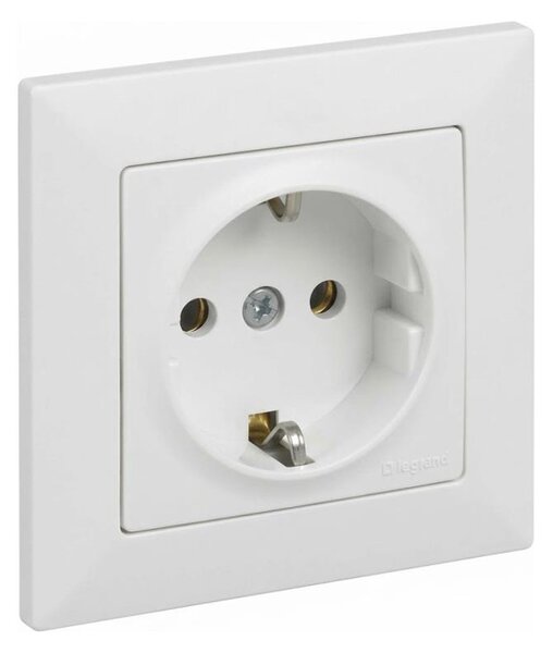 Legrand - Zásuvka domovní SCHUKO 250V/16A s rámečkem SUNO bílá