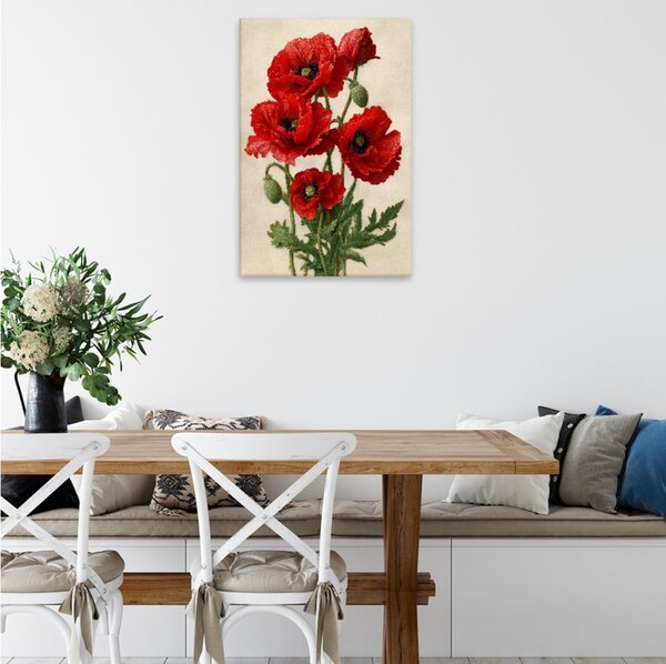 Obraz na plátně - Červené máky - 80x120 cm