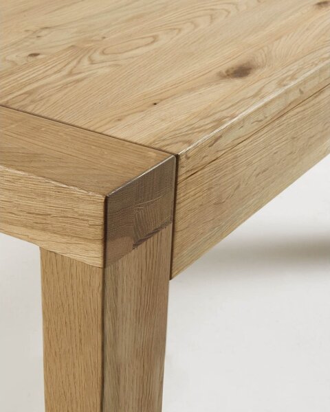 Rozkládací jídelní stůl s přídavnou deskou v dekoru dubu 100x200 cm Briva – Kave Home