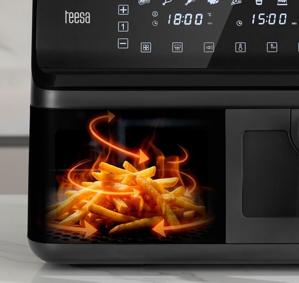 Fritéza horkovzdušná TEESA DIGITAL AIR FRYER DUAL POT XXL TSA8089, 8L, 2700W