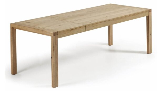 Rozkládací jídelní stůl s přídavnou deskou v dekoru dubu 100x200 cm Briva – Kave Home