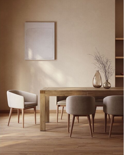 Rozkládací jídelní stůl s přídavnou deskou v dekoru dubu 100x200 cm Briva – Kave Home