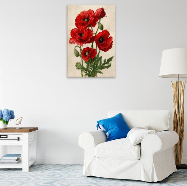 Obraz na plátně - Červené máky - 80x120 cm