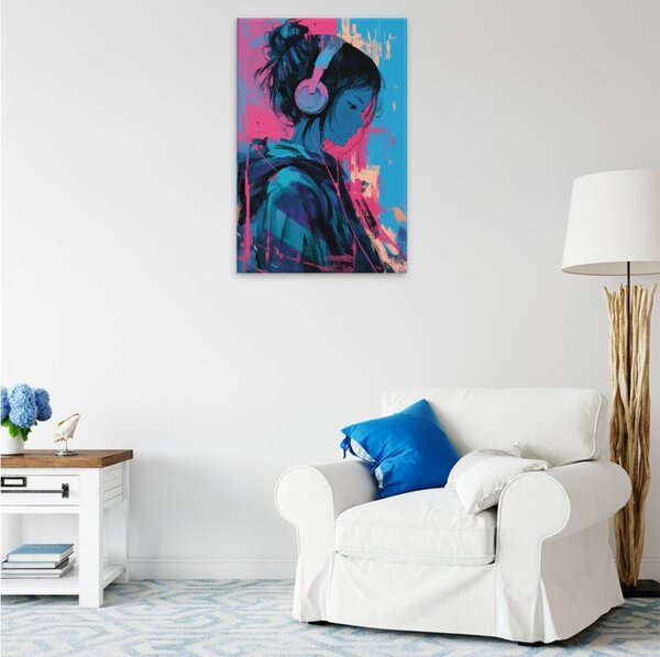 Obraz na plátně - Neonová melodie - 80x120 cm