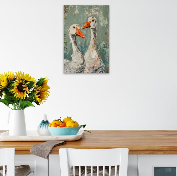 Obraz na plátně - Husí něžnost - 80x120 cm