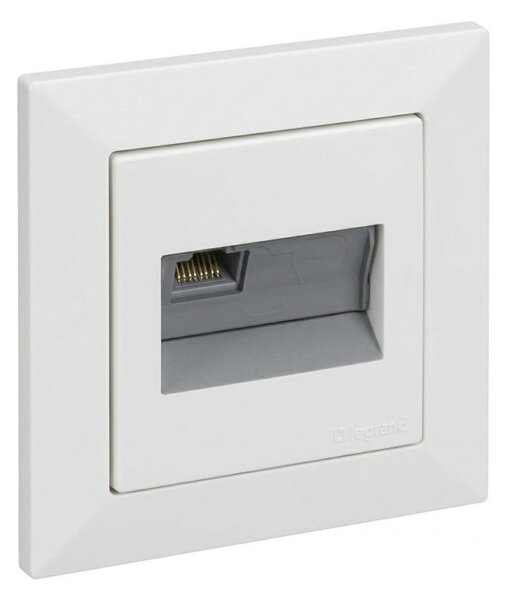Legrand - Ethernetová zásuvka RJ45 s rámečkem SUNO bílá