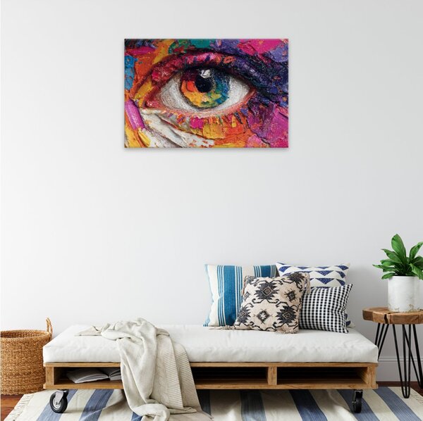 Obraz na plátně - Duhové oko 3 - 120x80 cm - CZ výroba