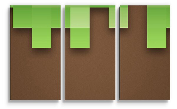 Sablio Obraz - 3-dílný Green Blocks 2 - 120x80 cm
