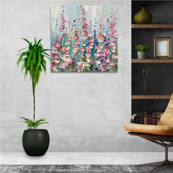 Obraz na plátně - Růžová louka snů - 80x80 cm
