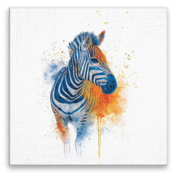 Obraz na plátně - Barevná zebra - 80x80 cm - CZ výroba