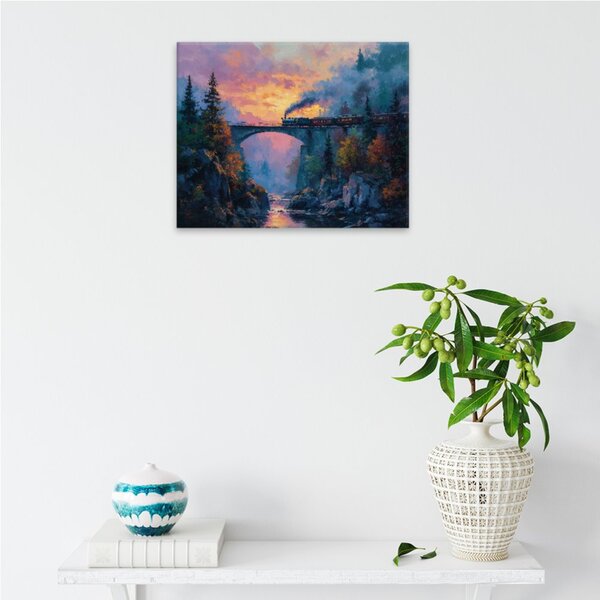 Obraz na plátně - Vlak přes údolí - 50x40 cm