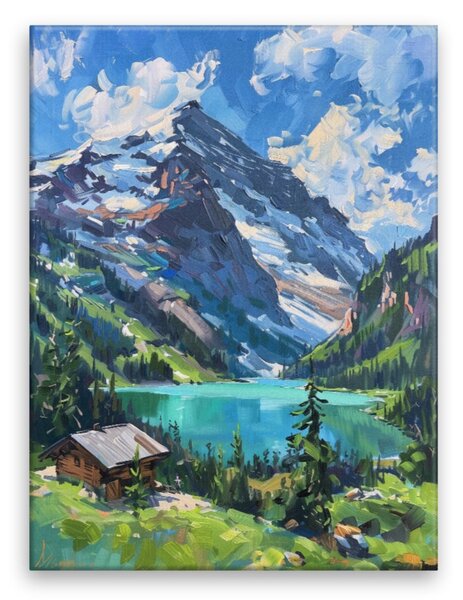 Obraz na plátně - Horské jezero snů 3 - 30x40 cm