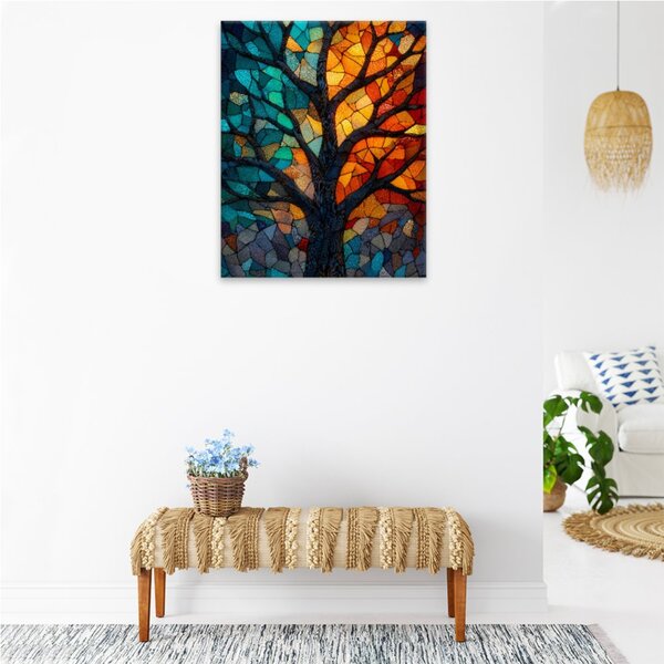 Obraz na plátně - Mozaikový strom - 40x50 cm