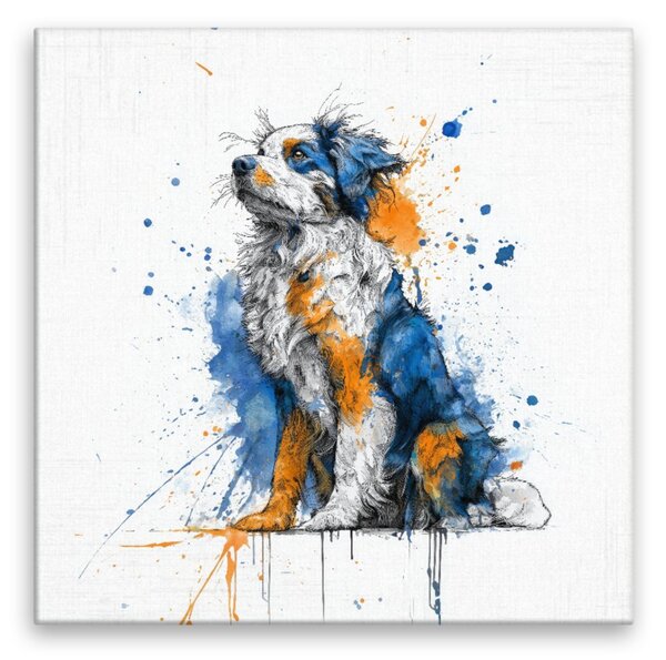 Obraz na plátně - Barevný psí portrét - 80x80 cm