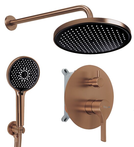 Sprchový komplet REA MAXIM PREMIUM + BOX s podomítkovou baterií, kartáčovaná měď