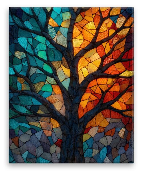 Obraz na plátně - Mozaikový strom - 40x50 cm