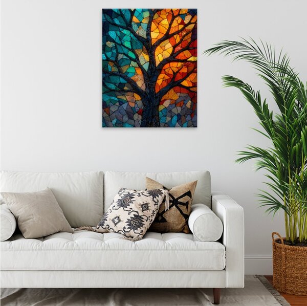 Obraz na plátně - Mozaikový strom - 40x50 cm